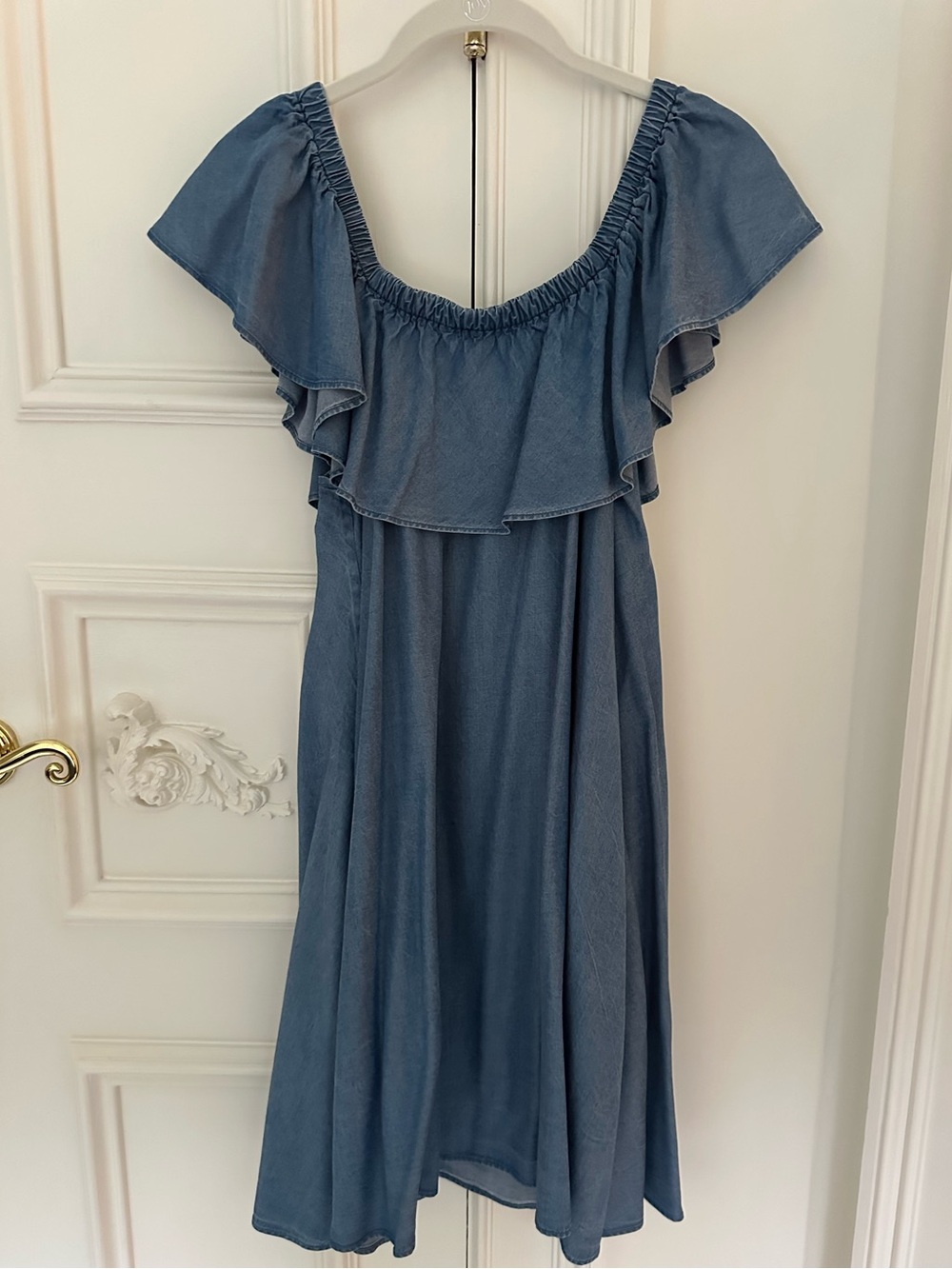 Rebecca Minkoff Off-Shoulder Ruffle Midi Dress